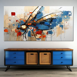 Golden Royal Geometric Dragonfly 01 - Wildrose Creations - NicheCanvas