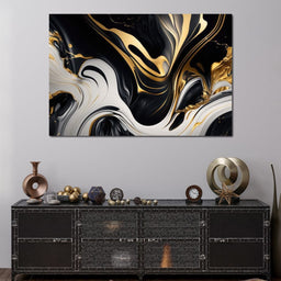 Marble-Lux Collection: Vibrant White & Gold Marble 07 - NicheCanvas