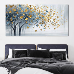 A Touch of Blue in a Golden Grove - NicheCanvas
