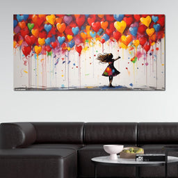 Graffiti Dreams of Balloon Hearts - NicheCanvas