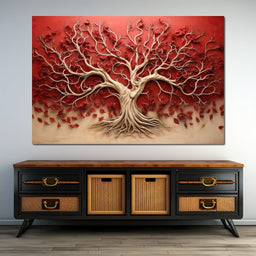 Gold and Red Tree of Life - NicheCanvas