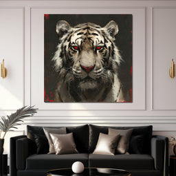 Tiger Gaze in Ember Hue - NicheCanvas