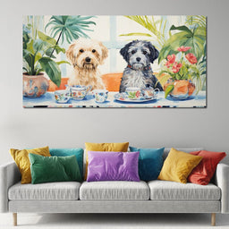 Teatime Tails and Blossoms - NicheCanvas