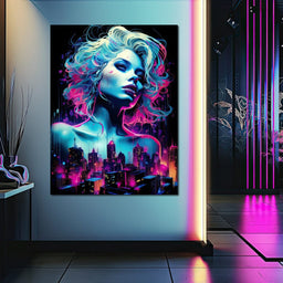 Neon Reverie Portrait 06 - NicheCanvas
