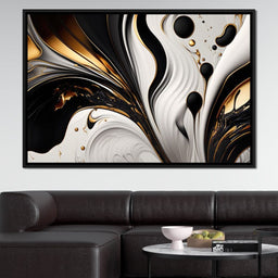 Marble-Lux Collection: Vibrant White & Gold Marble 01 - NicheCanvas