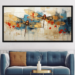 Golden Royal Geometric Dragonfly 05 - Wildrose Creations - NicheCanvas