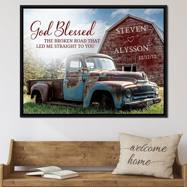 God Blessed The Broken Road NicheCanvas   1 Piece Floating Frame 1 10d955c3 496e 4d1e A680 B1ad6d0f4c26 600x 