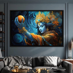 Krishna Holding the Planet - NicheCanvas