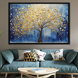 Golden Blue Melody of Nature - NicheCanvas