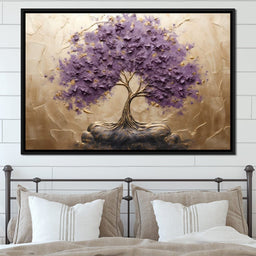 Golden Grove in Purple Hues - NicheCanvas