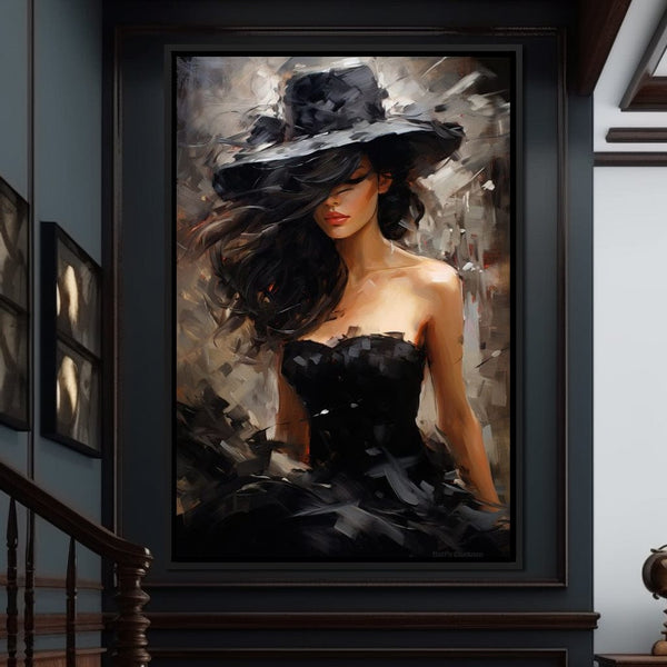 Black Dress Muse | NicheCanvas