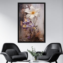 Fleeting Bloom in Grisaille - NicheCanvas