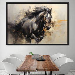 Surreal Black Horse - NicheCanvas