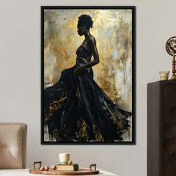 Ebony Elegance in Gold - NicheCanvas