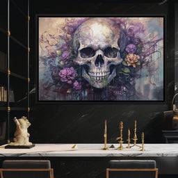 Skull & Flowers - Raven Blackwood - NicheCanvas