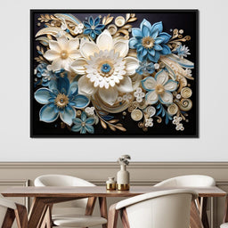Golden Petals in Azure Nature - NicheCanvas
