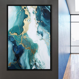 Glossy Marbling Liquid Abstraction - NicheCanvas