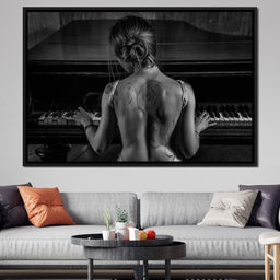 Young Woman Playing Piano - NicheCanvas