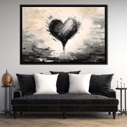 Ebony Heart Amidst the Gale - NicheCanvas