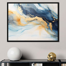 Golden Breeze Over Indigo Sea - NicheCanvas