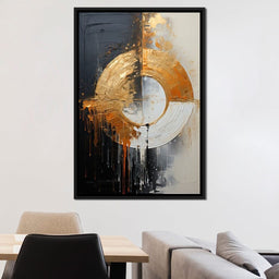 Abyssal Echoes in Gold Abstract - Tanni Cylon - NicheCanvas