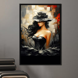 Noir Elegance in Bloom - NicheCanvas