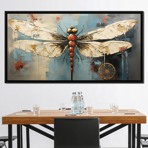 Golden Royal Geometric Dragonfly 04 - Wildrose Creations Canvas Print
