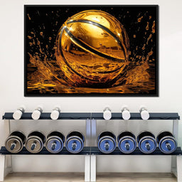 Golden Basketball - NicheCanvas