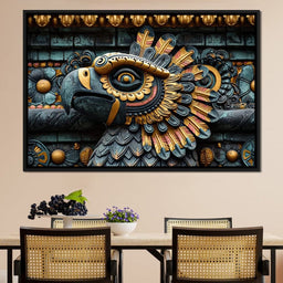 Aztec Serpent in Twilight - NicheCanvas