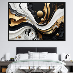 Marble-Lux Collection: Vibrant White & Gold Marble 08 - NicheCanvas