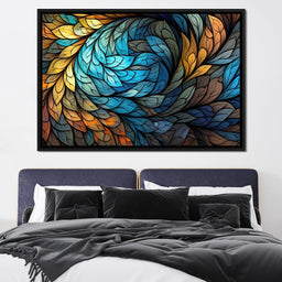 Mosaic Leafy Luminescence - NicheCanvas