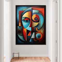 Scarlet, Sienna, and Mustard Cubism - NicheCanvas