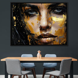 Black Gold Urban Graffiti - NicheCanvas