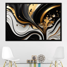Marble-Lux Collection: Vibrant White & Gold Marble 10 - NicheCanvas