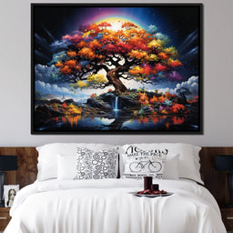 Mystic Rainbow Tree Twilight - NicheCanvas