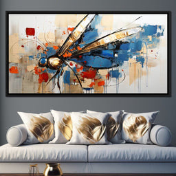 Golden Royal Geometric Dragonfly 01 - Wildrose Creations - NicheCanvas