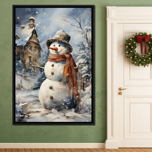 Christmas Snowman Canvas Print