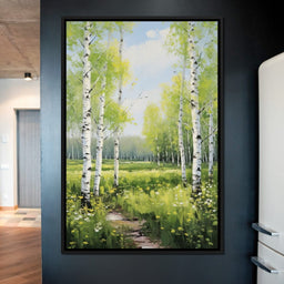 Birch Forest Springtime - NicheCanvas