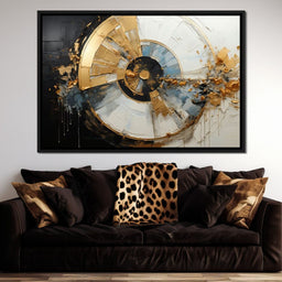 Azure Gold Horizon Fusion - Tanni Cylon - NicheCanvas