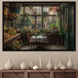 Backyard Floral Kitchen - NicheCanvas