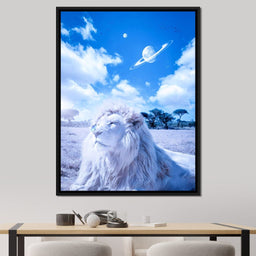 White Lion and Blue Butterfly - Gen Z - NicheCanvas