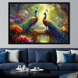 Two Peacocks - NicheCanvas