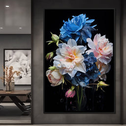 Midnight Flower Symphony - NicheCanvas