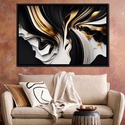 Marble-Lux Collection: Vibrant White & Gold Marble 09 - NicheCanvas