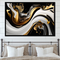 Marble-Lux Collection: Vibrant White & Gold Marble 11 - NicheCanvas