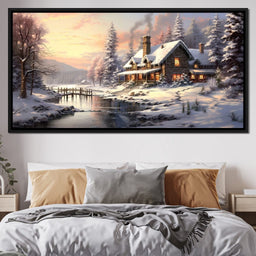 Christmas Cottage Home - NicheCanvas