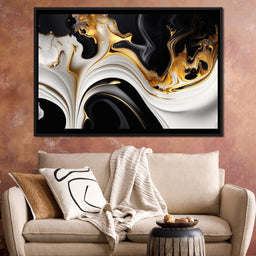 Marble-Lux Collection: Vibrant White & Gold Marble 06 - NicheCanvas