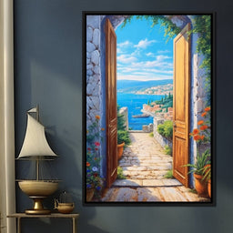 Open Door to the Sea - NicheCanvas