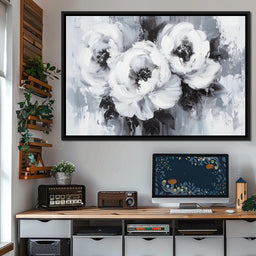 Monochrome Floral Symphony - NicheCanvas