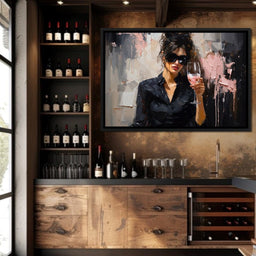 Effervescence in Ebony and Pink - NicheCanvas